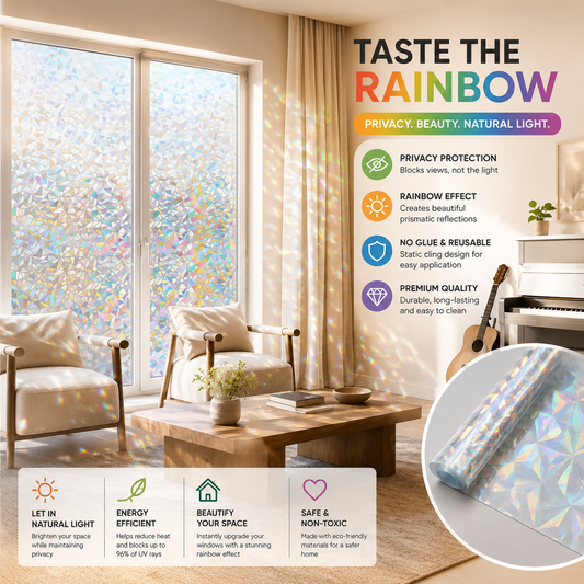 Rainbow 3D Decorative Window Privacy Film (1pc)