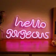 LED Neon Sign 'Hello Gorgeous' Night Light Decor