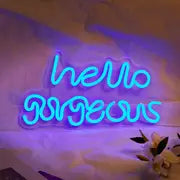 LED Neon Sign 'Hello Gorgeous' Night Light Decor