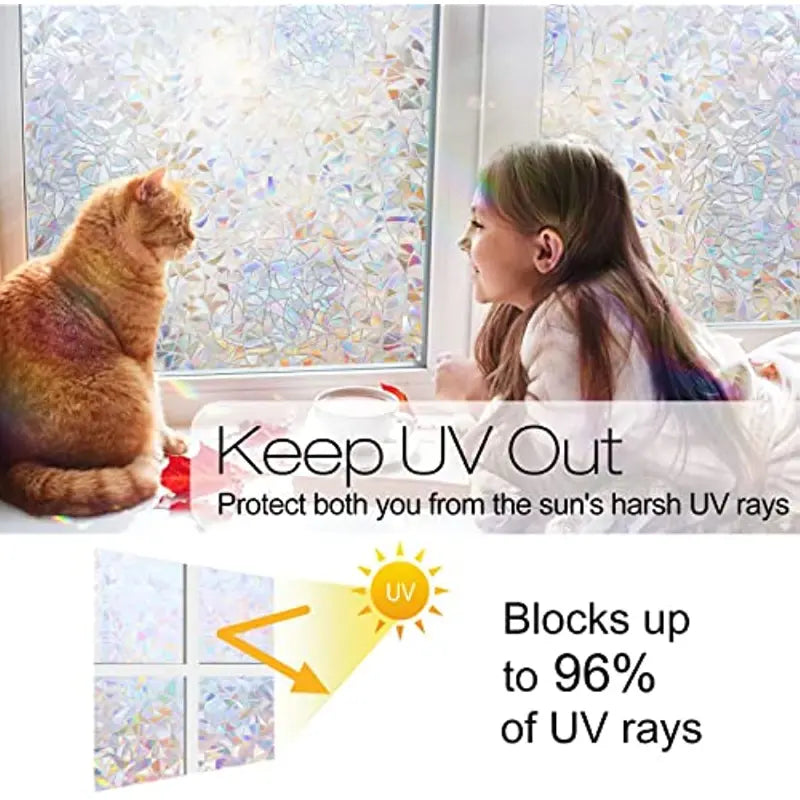 Rainbow 3D Decorative Window Privacy Film (1pc)