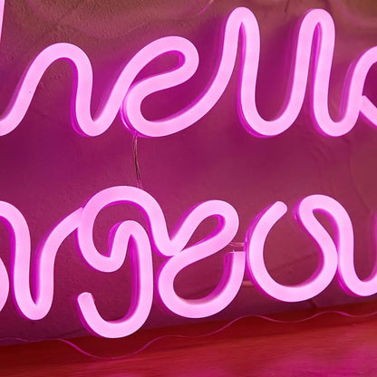 LED Neon Sign 'Hello Gorgeous' Night Light Decor