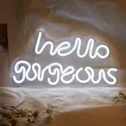 LED Neon Sign 'Hello Gorgeous' Night Light Decor