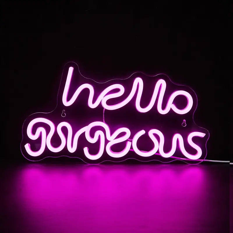 LED Neon Sign 'Hello Gorgeous' Night Light Decor